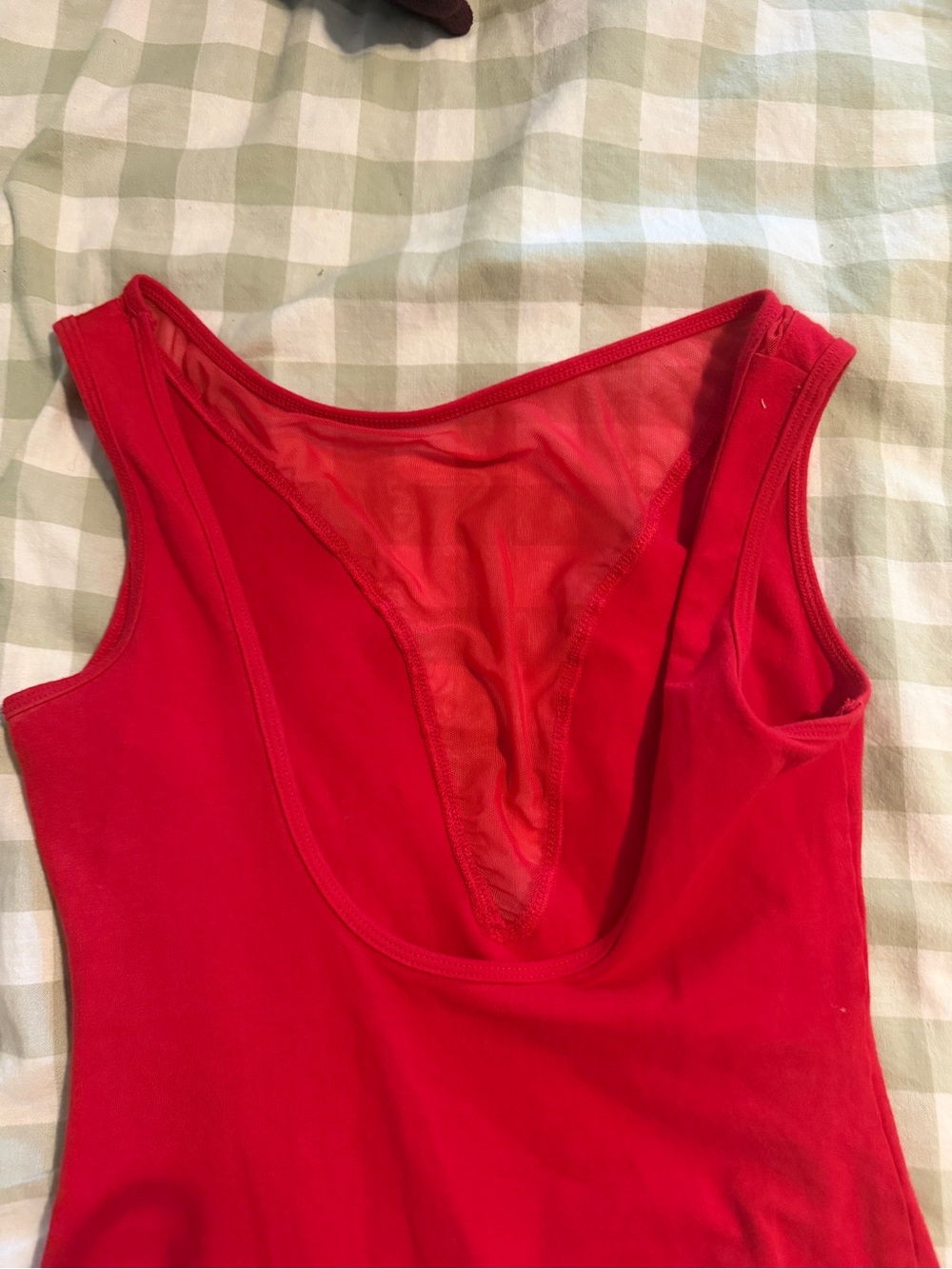 American  apparel sexy red mesh front bodycon dress